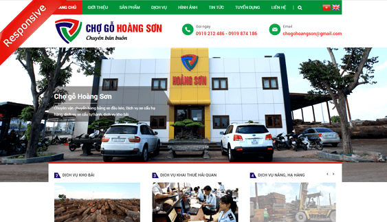 Mẫu web doanh nghiệp đa ngôn ngữ đẹp Chợ gỗ Hoàng Sơn