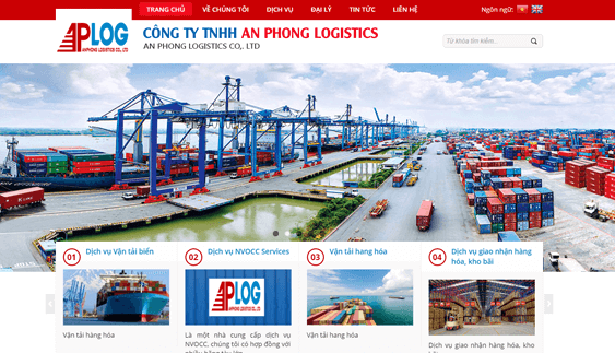 Mẫu web doanh nghiệp vận tải Logistics An Phong