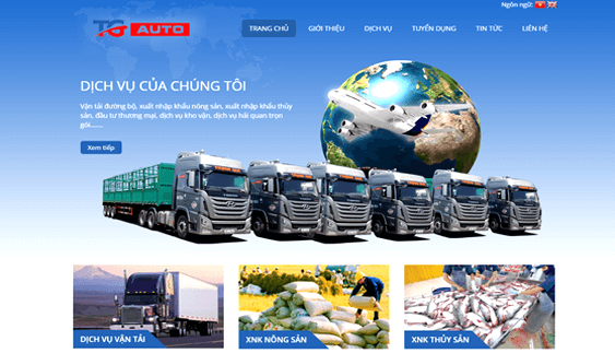 Mẫu web doanh nghiệp Vận tải - Xuất nhập khẩu tgauto.vn