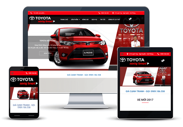 Thiết kế website bán ô tô sang trọng Toyotavip.vn