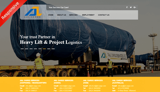 Thiết kế website doanh nghiệp vận tải tàu biển A & L Cargo
